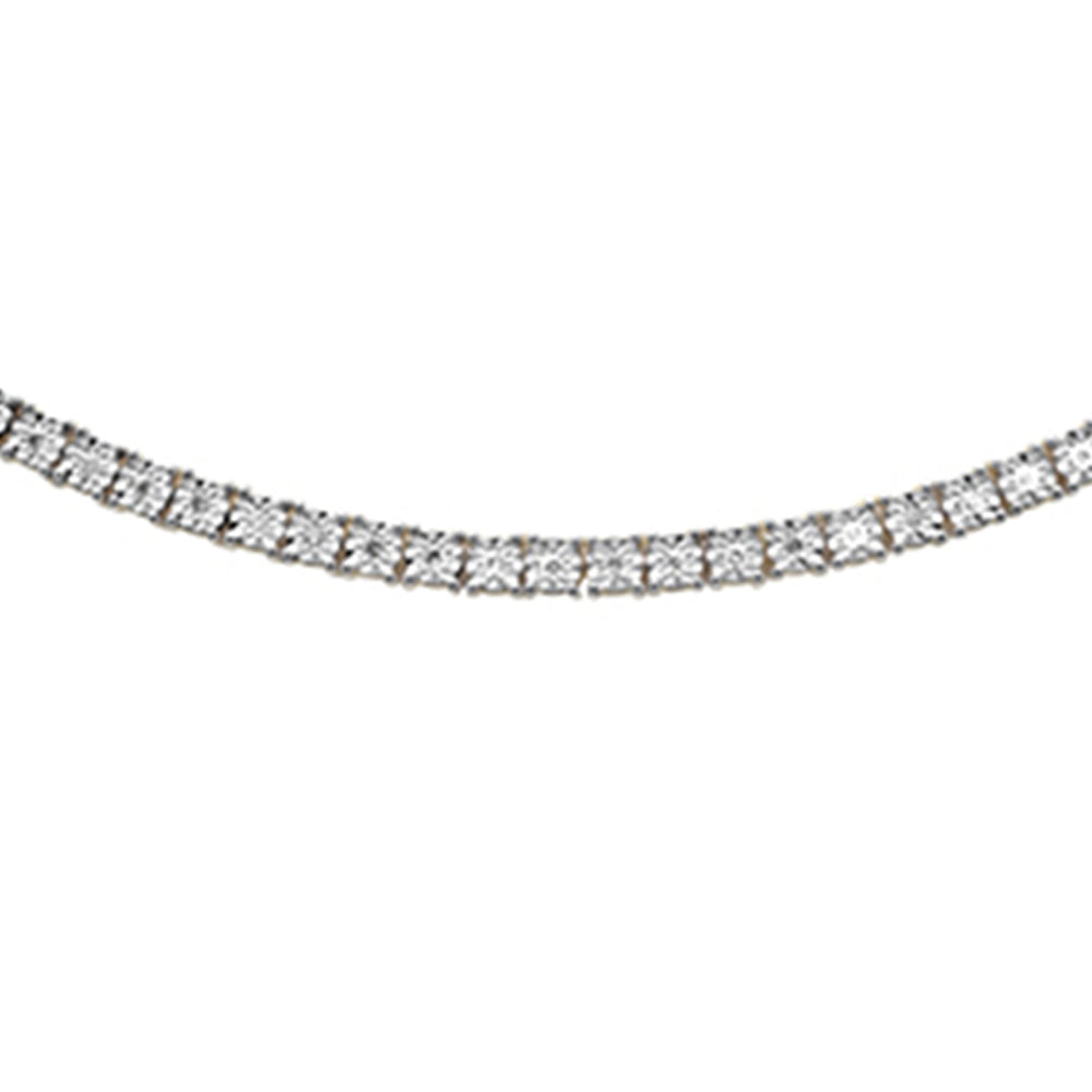 1.15ct G SI 10K Yellow Gold Diamond Miracle Illusion Necklace 18" Long