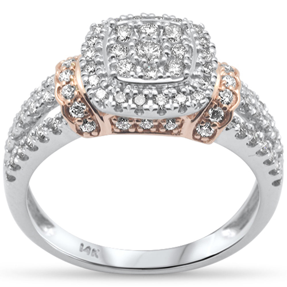73ct G SI 14K White Gold/Rose Gold Diamond Women Ring Size 6.5