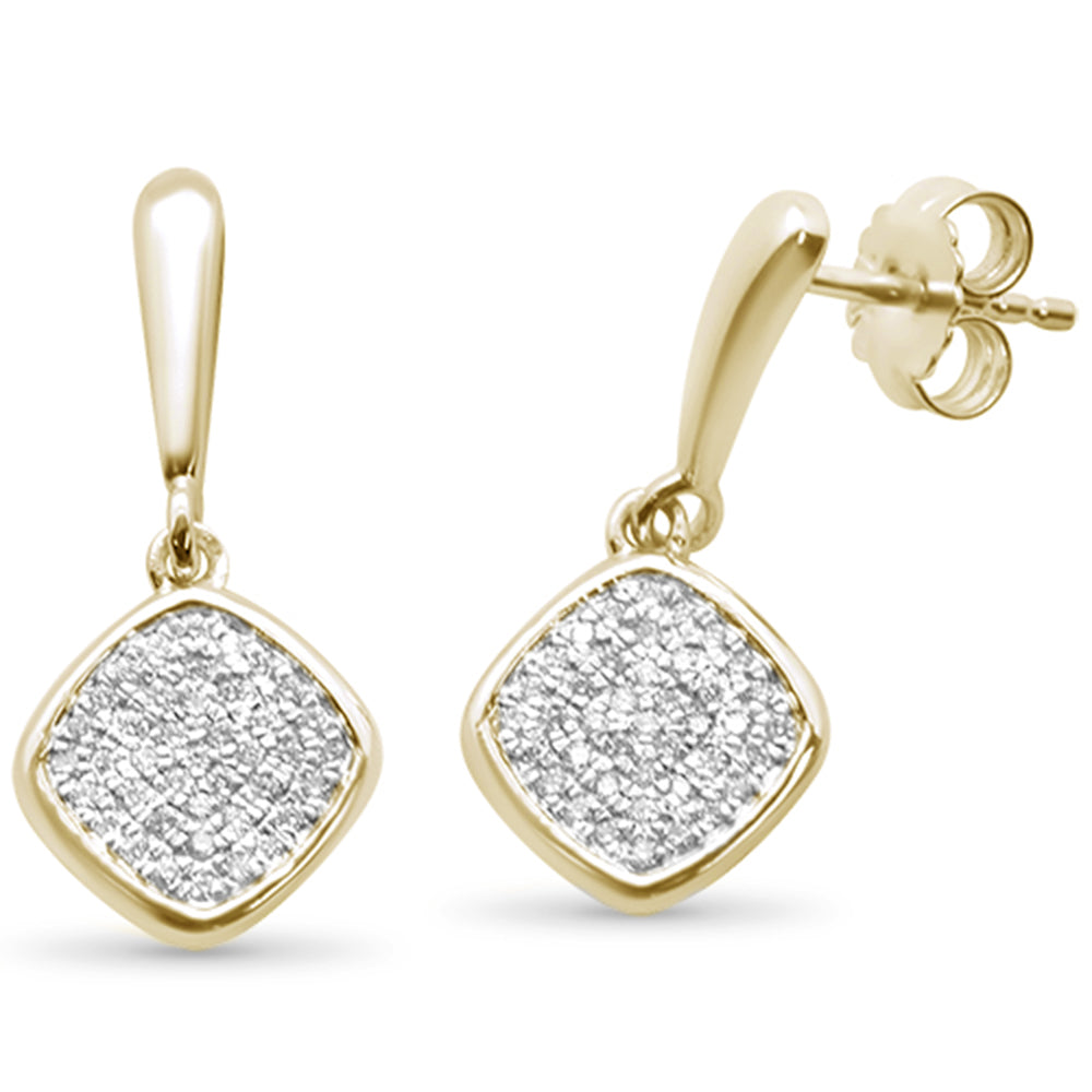 22CT G SI 10K Yellow Gold Diamond Micro Pave Diamond Drop Earrings