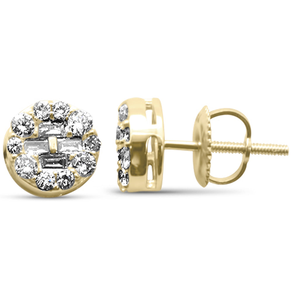 48ct G SI 14K Yellow Gold Diamond Baguette & Round Earrings