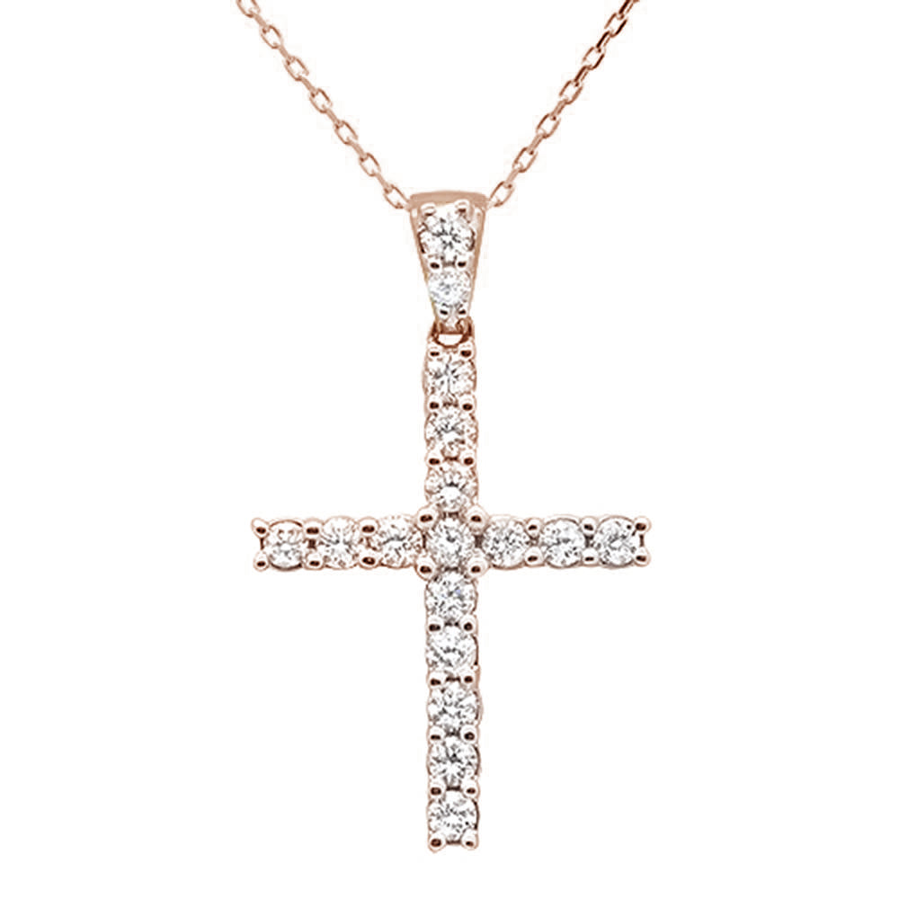 1.02ct 14k Rose Gold Diamond Pendant Necklace