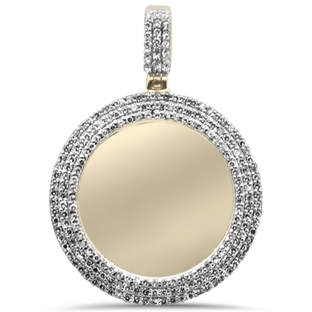 33CT G SI 10KT Yellow Gold Diamond Micro Pave Memory Charm Pendant