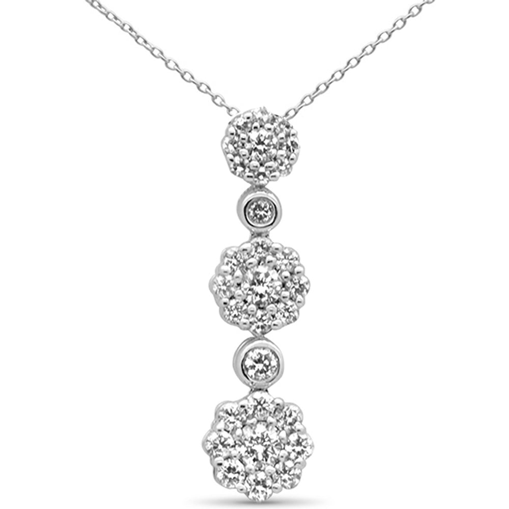 38ct G SI 14K White Gold Diamond Fashion Pendant 18" Long Chain Included