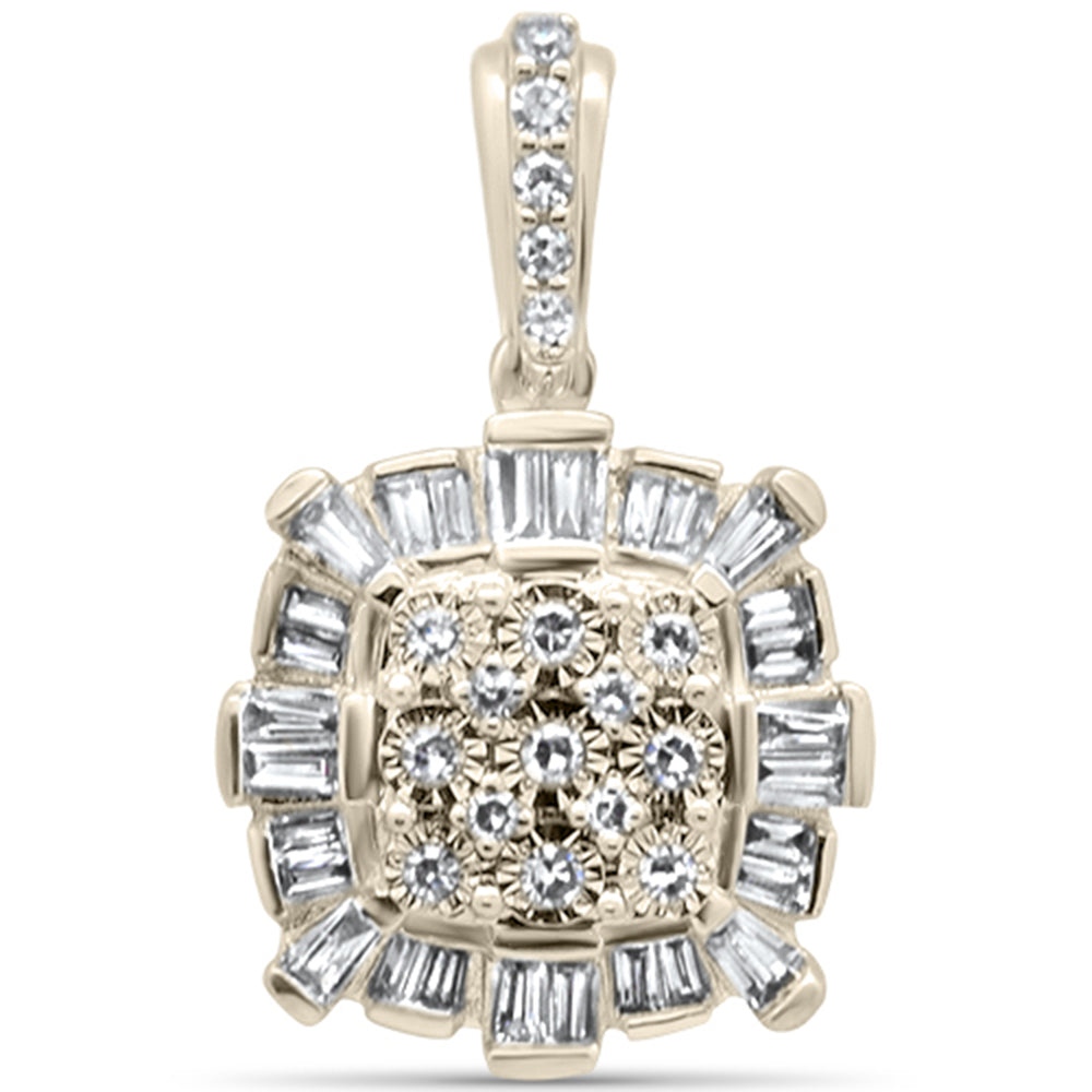 26ct G SI 14K Yellow Gold Diamond Round & Baguette Pendant