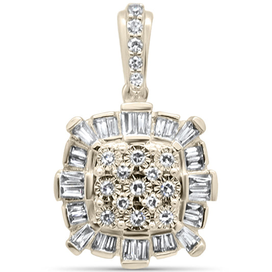 26ct G SI 14K Yellow Gold Diamond Round & Baguette Pendant