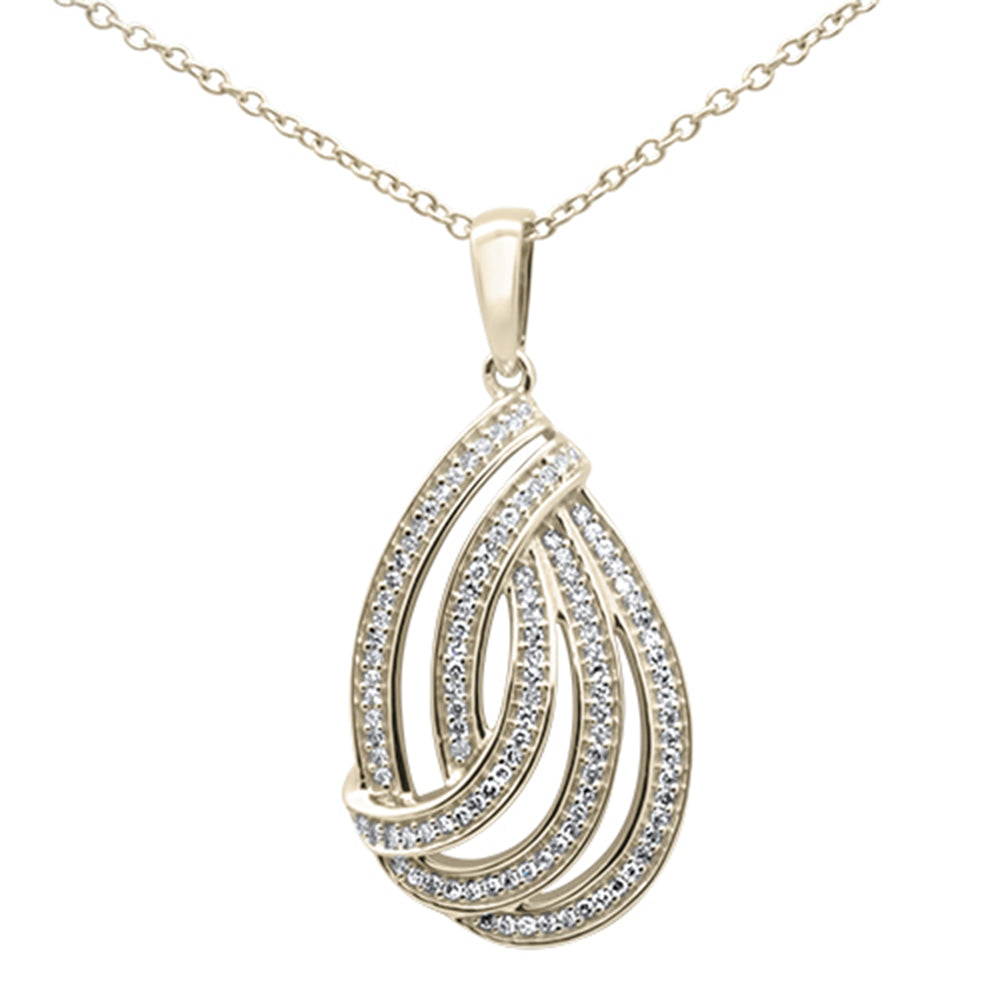 21ct G SI 10K Yellow Gold Pear Shaped Swirl Pendant