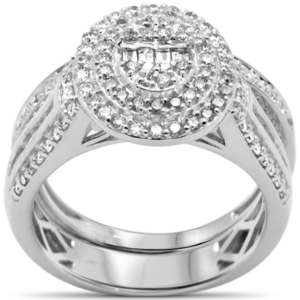 1.00ct G SI 14K White Gold Diamond Engagement Ring Bridal Set Size 6.5