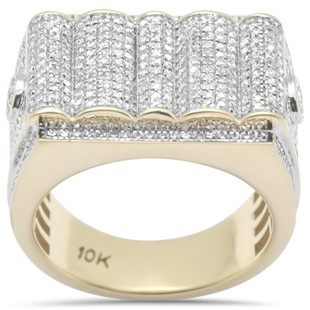 1.01ct G SI 10K Yellow Gold Round & Baguette Diamond Men's Ring Band