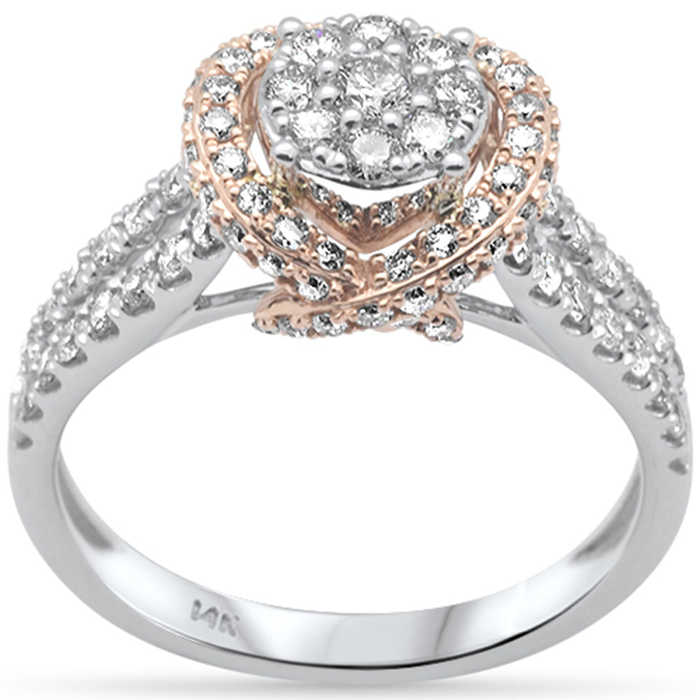 99ct G SI 14K White Gold/Rose Gold Diamond Women Ring Size 6.5