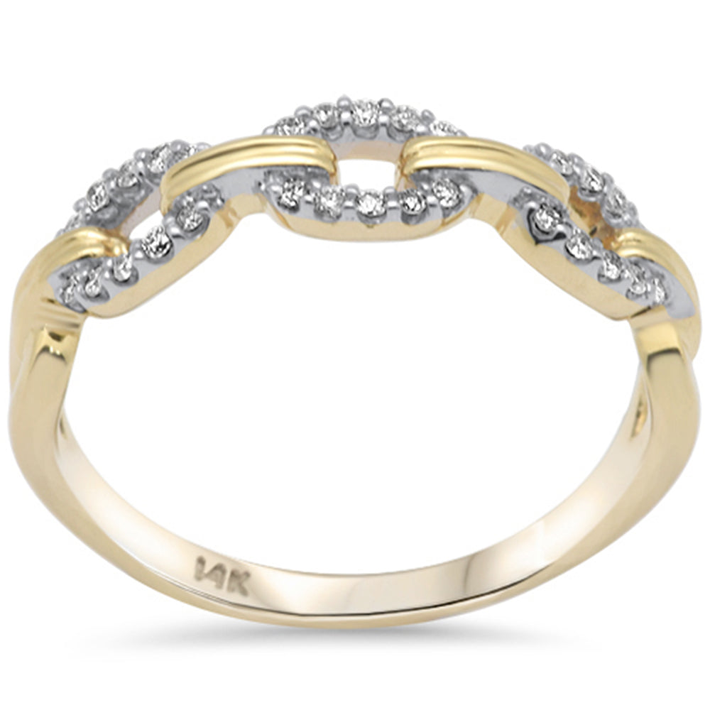 13ct G SI 14K Yellow Gold Diamond Link Ladies Ring Size 6.5