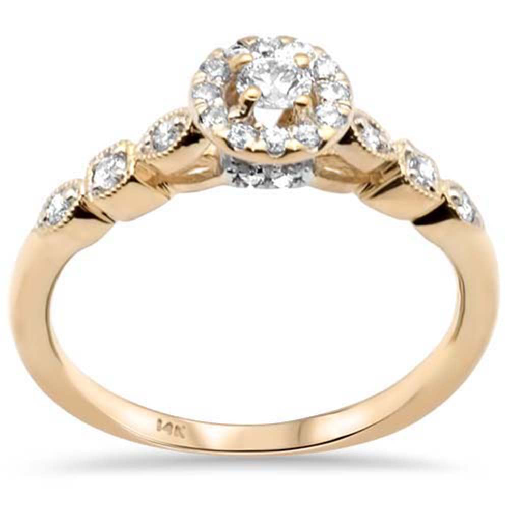 37ct G SI 14K Yellow Gold Round Diamond Engagement Ring Size 6.5